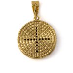 Constantinato Cross Pendant with Zircon - 925 Sterling Silver Gold Plated - Image 3
