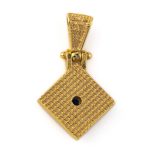 Byzantine Rhombus Zircon Pendant - 925 Sterling Silver Gold Plated - Image 2