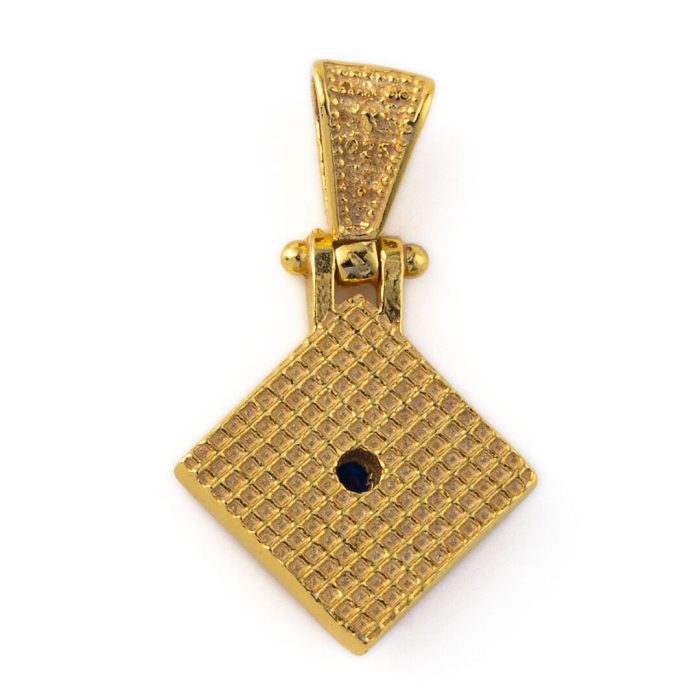 Byzantine Rhombus Zircon Pendant - 925 Sterling Silver Gold Plated - Image 2