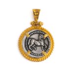 Pegasus Pendant - 925 Sterling Silver and Gold Plated - Image 2