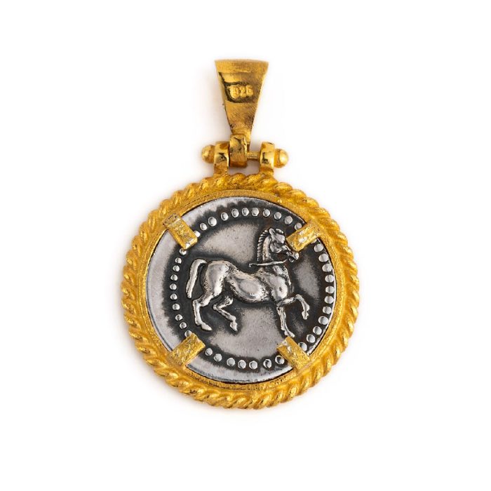 Pegasus Pendant - 925 Sterling Silver and Gold Plated - Image 2
