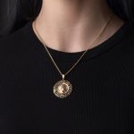 Alexander the Great 14K Gold Coin Pendant Meander Bezel - Image 2