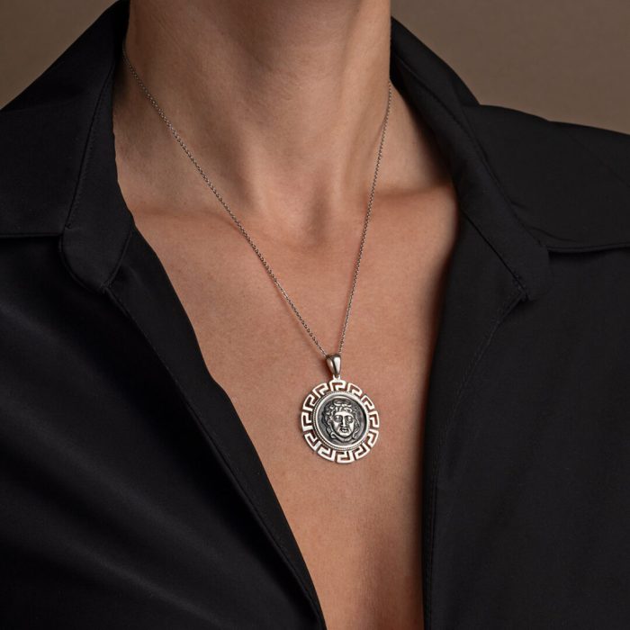 Medusa and Knossos labyrinth Coin Pendant - Image 2