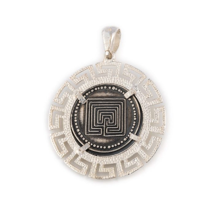Medusa and Knossos labyrinth Coin Pendant - Image 3