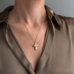 Gerochristo - Tiny Byzantine cross in 18K Gold and Sterling Silver - Image 2