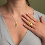 Byzantine Flower Ring with Zircon - Sterling Silver and 18K Gold Plating - Image 2