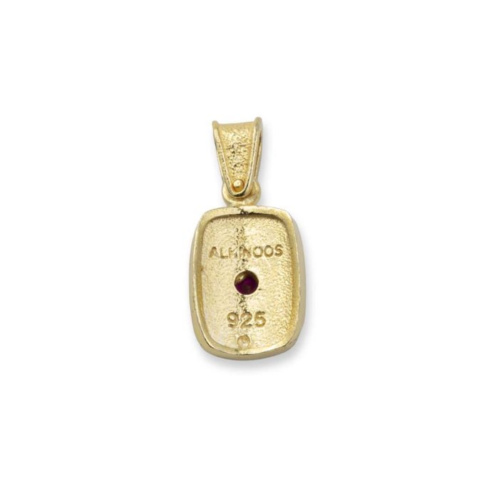 Byzantine Pendant with Red Zircon Stone - Image 3