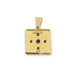 Byzantine Square Pendant with Multicolor Zircon Stone - Image 3