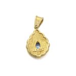 Byzantine Flower Pendant with Blue Zircon Stone - Image 3