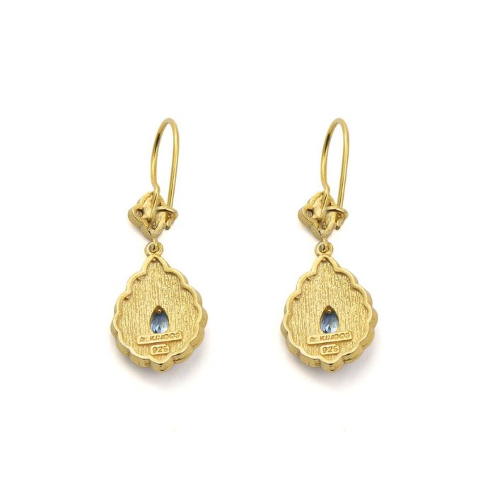Byzantine Dangle Earrings with Blue Zircon - Image 3