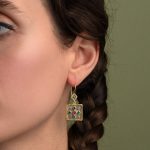 Byzantine Dangle Earrings with Multicolor Zircon - Image 2