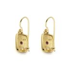 Two Tone Byzantine Drop Earrings with Zircon - Image 3