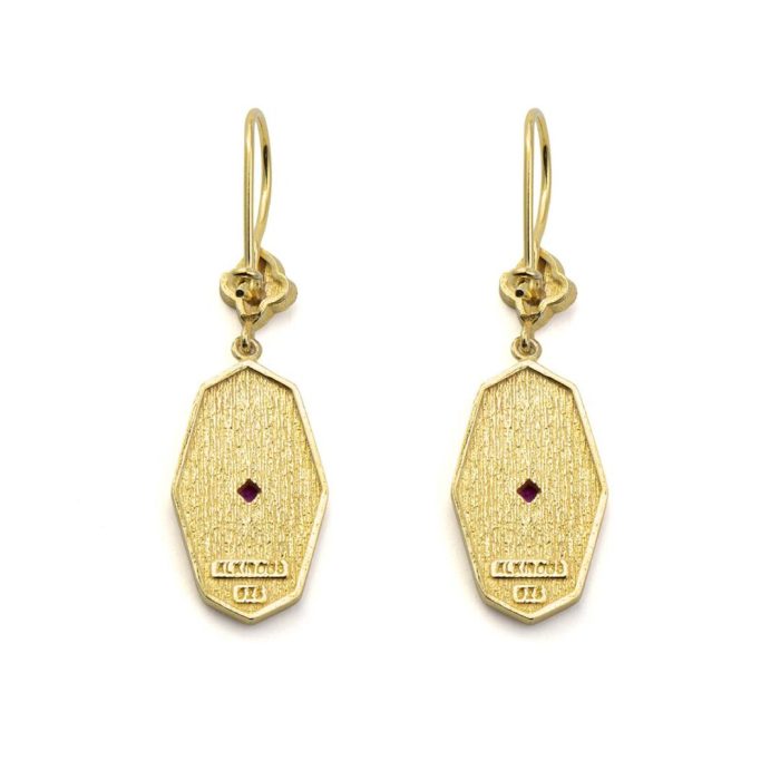 Byzantine Drop Earrings with Zircon - 925 Sterling Silver - Image 3