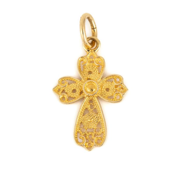 18K Gold Byzantine Filigree Cross Ariadne - Image 1
