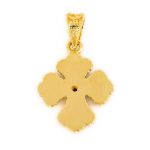 18K Gold Byzantine Filigree Cross with Turquoise Enamel - Image 2
