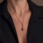 14k Yellow Gold Greek Bouzouki Charm Pendant - Image 2