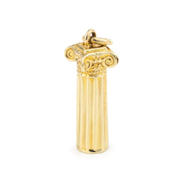 Ionic Column Ancient Greek Charm - 14K Gold - Image 3