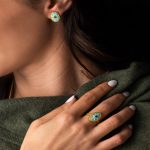 18Κ Χρυσά Σκουλαρίκια με Τυρκουάζ Σμάλτο - Image 4