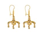 Minoan Malia Bees Dangle Earrings - 14K Solid Yellow Gold - Image 4