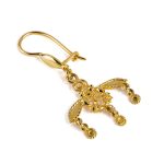 Minoan Malia Bees Dangle Earrings - 14K Solid Yellow Gold - Image 5