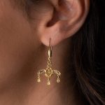 Minoan Malia Bees Dangle Earrings - 14K Solid Yellow Gold - Image 3