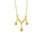 18K Gold Byzantine Filigree Sapphire Necklace