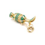 14k Gold Pendant Amphora with Red enamel & Meander - Image 8
