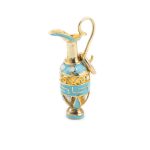 14k Gold Pendant Amphora with Red enamel & Meander - Image 3