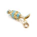 14k Gold Pendant Amphora with Red enamel & Meander - Image 6