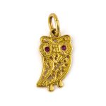 Μενταγιόν με Κουκουβάγια και Ruby - Χρυσό 14Κ - Image 3