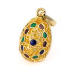 Filigree Egg Pendant with Spiral Motifs - 14k Gold - Image 2