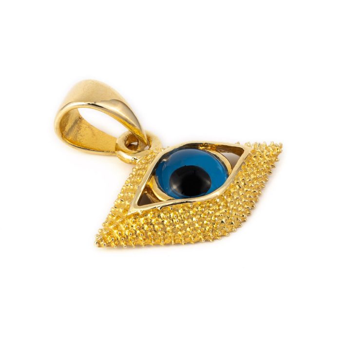 14K Solid Gold Evil Eye Pendant - Image 2