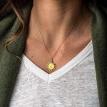 Goddess Athena and Owl Filigree Pendant - 14K Gold - Image 2