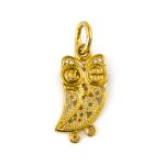 14k Gold Filigree Wisdom Owl Pendant - Image 2