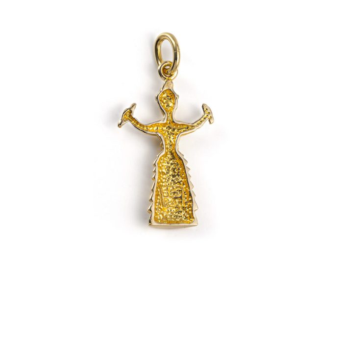 14k Gold Snake Goddess Pendant - Image 3