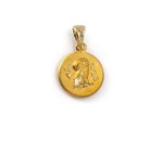 Goddess Athena and Wise Owl Pendant - 14K Gold - Image 3
