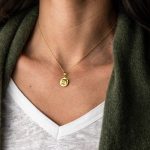 Goddess Athena and Wise Owl Pendant - 14K Gold - Image 2