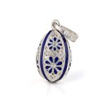 Flowers Egg Pendant Necklace – 925 Sterling Silver - Image 4