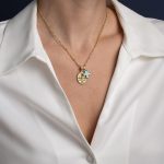 Turquoise Cross Pendant – 14K Gold - Image 3