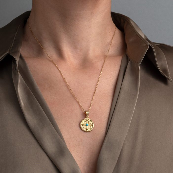 Constantinato Pendant with Turquoise - Gold 14K - Image 2