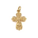 18K Gold and Turquoise Enamel Byzantine Cross - Image 2