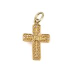 Byzantine Cross with Turquoise Enamel - 18K Gold - Image 3