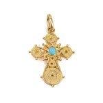 Byzantine Filigree Cross with Turquoise Enamel