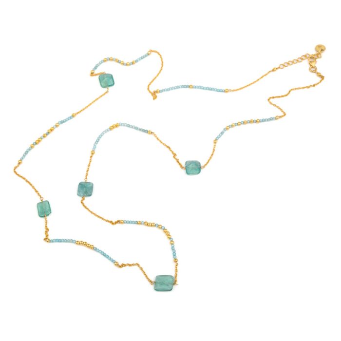 Apatite Gemstone Necklace - 925 Sterling Silver and Gold Plated - Image 3