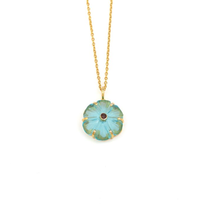 Glass Engaving Necklace - 925 Sterling Silver and Gold Plated - Image 1