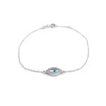 14K Gold Εye bracelet with zircons