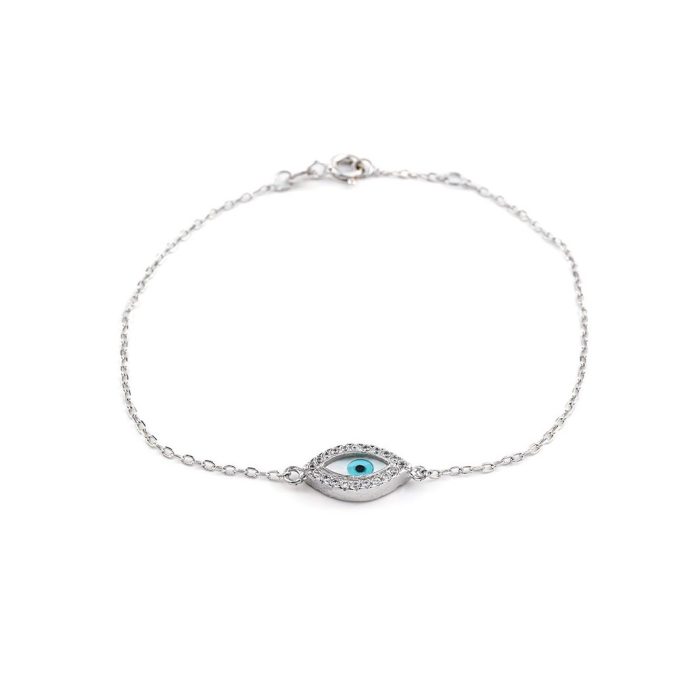 14K Gold Εye bracelet with zircons - Image 1
