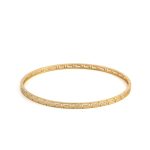 Greek Key Bangle Bracelet - Gold 14K