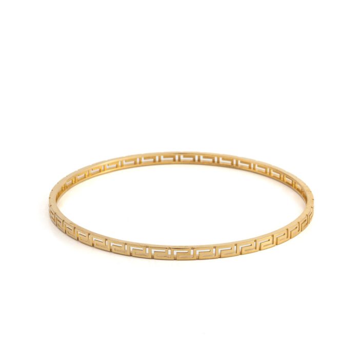 Greek Key Bangle Bracelet - Gold 14K - Image 1