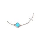 Sterling silver Turquoise Cross bracelet with zircon - Image 2